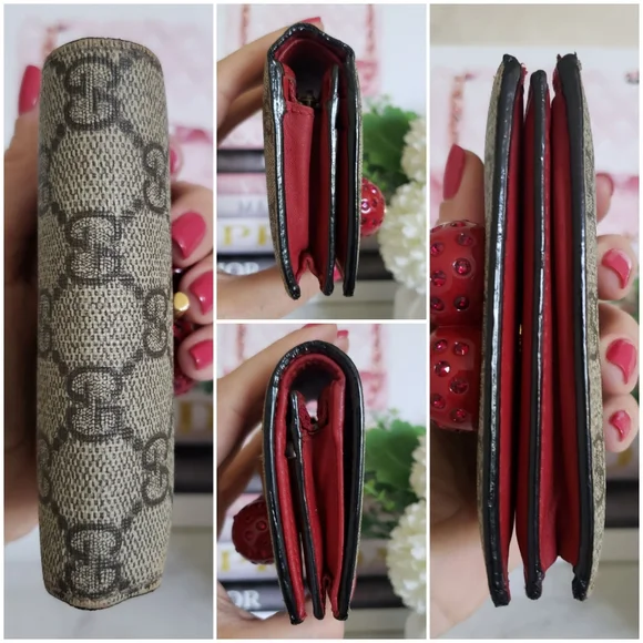 **SOLD** Authentic Pre-owned Gucci Supreme Cherries Compact Wallet - Picture 8 of 12